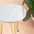 white marble end table