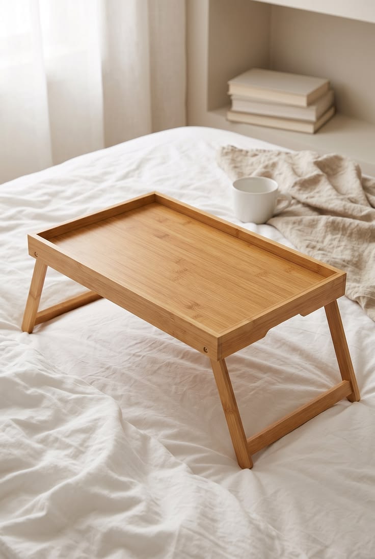 wooden bed table