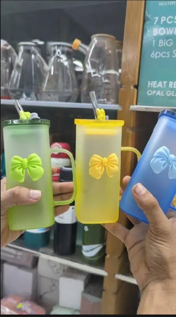 cute frosted glass tumbler